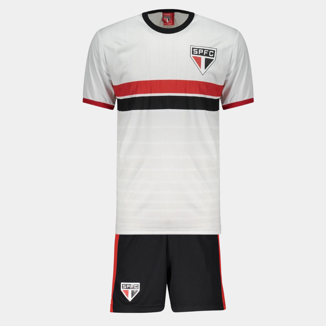 Kit Infantil SPFC Branco - Camiseta + Bermuda